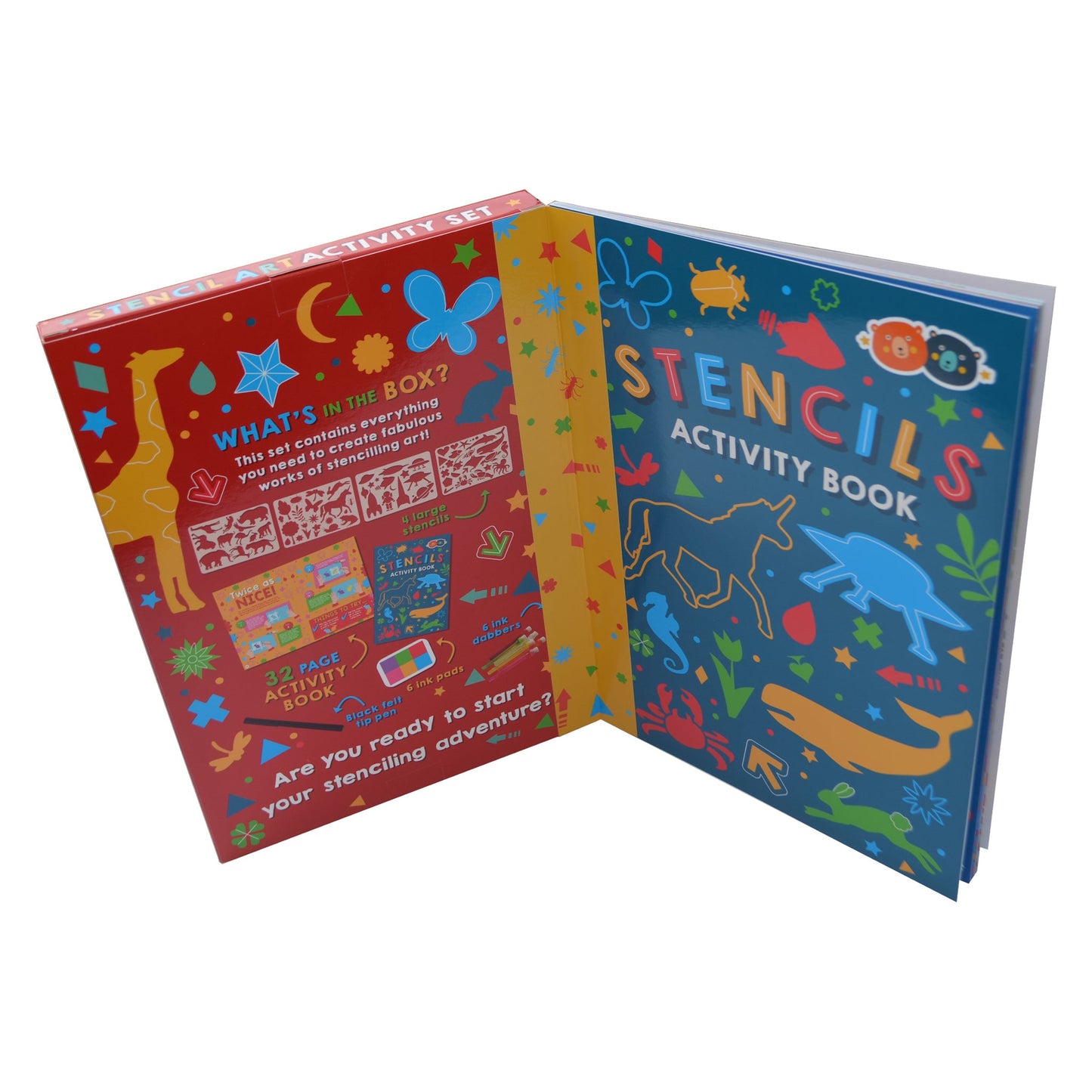 Stencil Art Book Set with Dabbers & Ink
