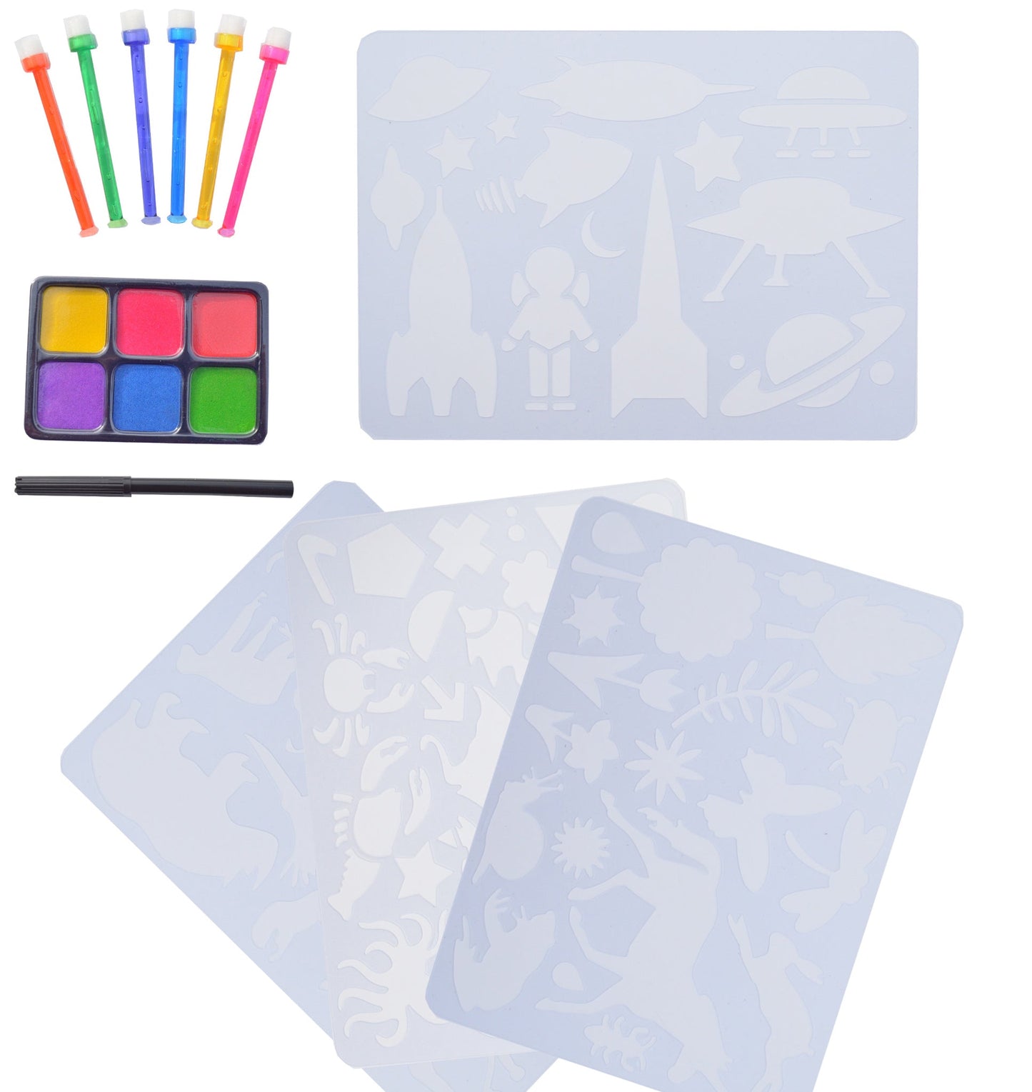 Stencil Art Book Set with Dabbers & Ink