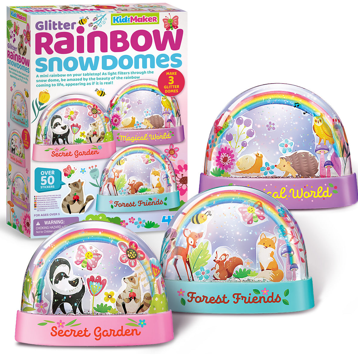 Glitter Rainbow Snow Domes