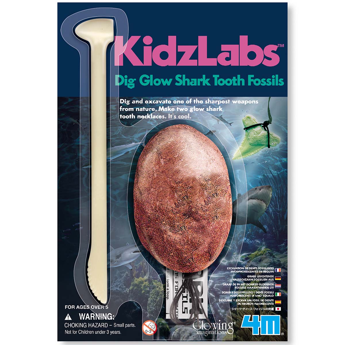 KidzLabs Dig Glow Shark Tooth Fossils