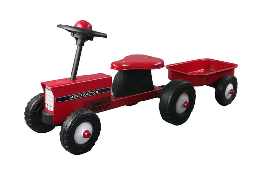 Red Tractor with Trailer